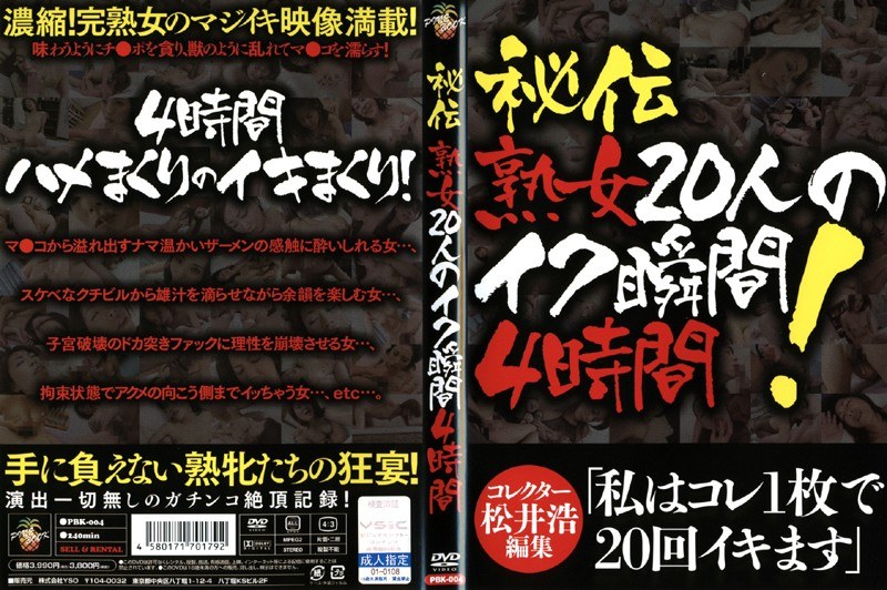 秘伝 熟女20人のイク瞬間 4時間